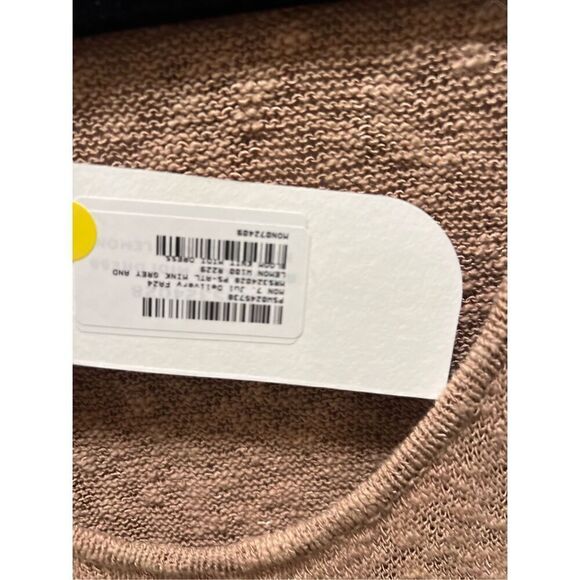 MON RENN BLOOM KNIT MIDI DRESS  TAN AND white Vacation Dress  size S NWT$229 - Picture 9 of 9